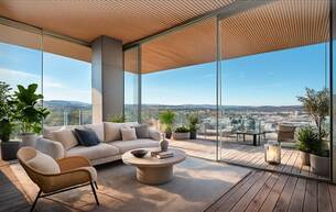 Wohnen Wohnung BESSER als in NYC beim Central Park! UNVERBAUBARER WEITBLICK über PRATER und DONAU vom 25. Stock! Eckwohnung mit Traumterrassen und Wintergarten! 1020 Wien