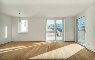 Wohnen Wohnung HELLES HEIM >> bodentiefe Fenster in heller 2-Zimmer Wohnung >> ERSTBEZUG in perfekter Lage 1210 Wien