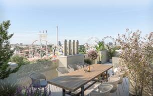 Wohnen Wohnung MAISON 29 - L'art de vivre | Fantastischer Weitblick über den Prater I Großzügig angelegte Maisonette mit 2 Terrassen I Historisches Türmchen am Dach 1020 Wien Wohnen Wohnung MAISON 29 - L'art de vivre | Fantastischer Weitblick über den Prater I Großzügig angelegte Maisonette mit 2 Terrassen I Historisches Türmchen am Dach 1020 Wien