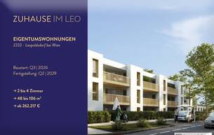 Wohnen Wohnung Zuhause IM LEO | Tolle 2 Zimmer Balkonwohnung | 2.OG | Tiefgarage im Gebäude | Hauptstraße | Sommer 2029 - Top 32 2333 Leopoldsdorf